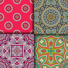 Ethnic floral seamless pattern