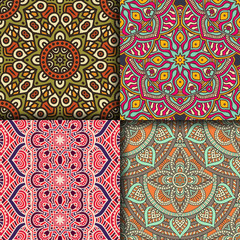Ethnic floral seamless pattern