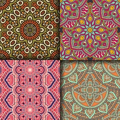 Cercles muraux Tuiles marocaines Modèle sans couture floral ethnique