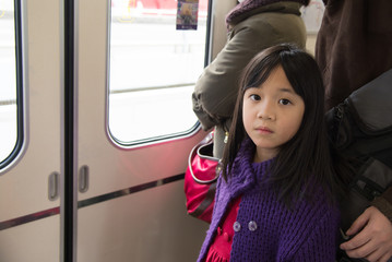 Little asian girl travels