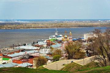Fototapeta na wymiar View Stroganov church in Nizhny Novgorod