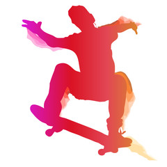 Fototapeta premium Skateboarder performing a trick