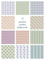 Eleven Geometric Seamless Backgrounds