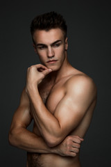 Obraz premium Portrait of a handsome inflated man