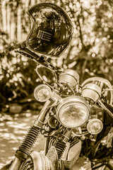 Fototapeta premium Vintage headlight lamp motorcycle