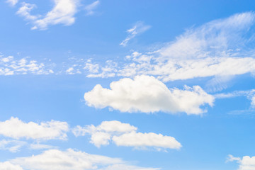 Naklejka na ściany i meble Beautiful White cloud on blue sky nature background