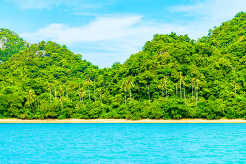 Fototapeta na wymiar Beautiful tropical island , beach , sea , and ocean