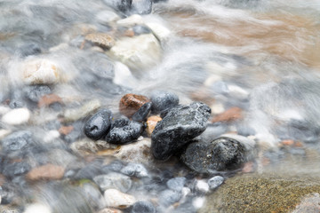 rocks in the river in nature