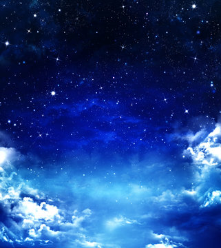 nightly sky, abstract blue background