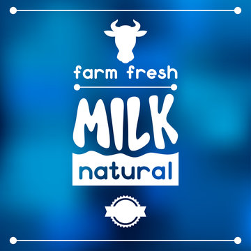 Milk emblem design on abstract mesh background