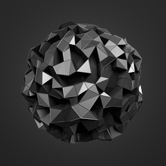 Low Poly Dark Sphere with Chaotic Structure.