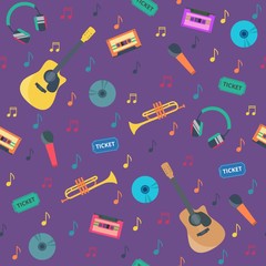 Musical Elements Seamless Pattern