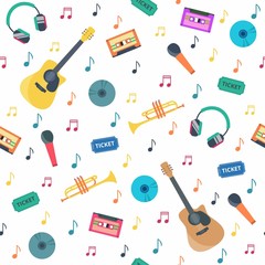 Musical Elements Seamless Pattern