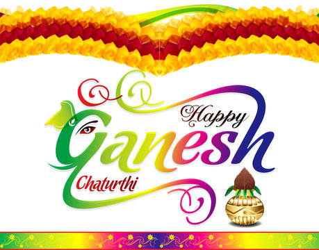 happy Ganesha chaturthi celebration background