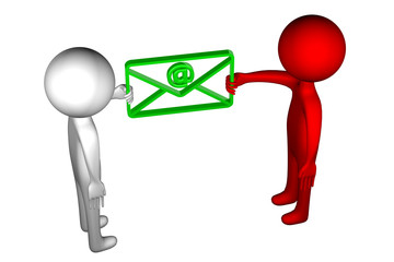 3D People with an envelope