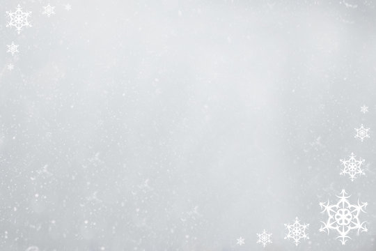 gray background with snowflakes frame