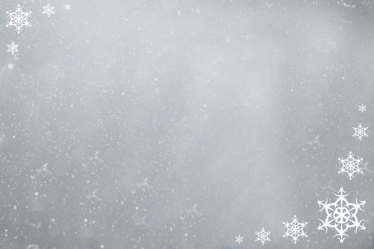 gray background with snowflakes frame