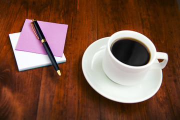 Empty white porcelain cup of coffee