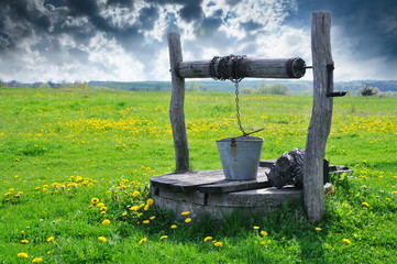 old water well at the countryside village