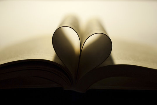 Book of love with heart