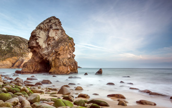 Beautiful Rock Formation On A Isolated Beach 