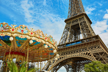 Eiffel tower and French merry-go-round
