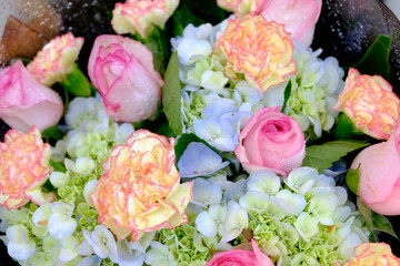 Bouquet of roses sold in the market