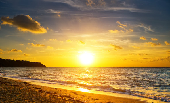 Summer sunset on the beach