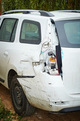 White car after an accident