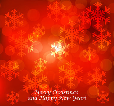 Merry Christmas Landscape. Vector  Happy New Year