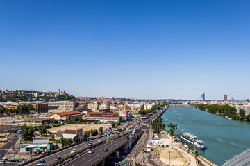 Obraz premium Quartier Perrache et Confluence vu du Musée 