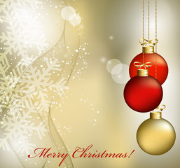 Merry Christmas Landscape. Vector  Happy New Year