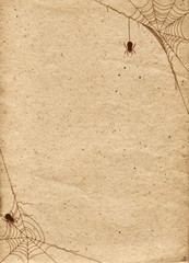 Paper backdrop stylized for Halloween. Frame with spider webs