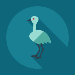 Flat modern design with shadow icons ostrich