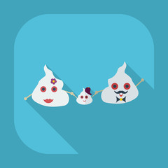 Flat modern design with shadow icons turd, faeces