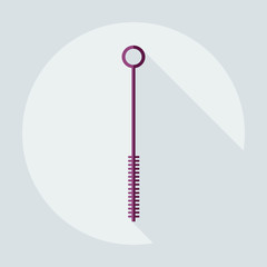 Flat modern design with shadow icons brush for cleaning hookah