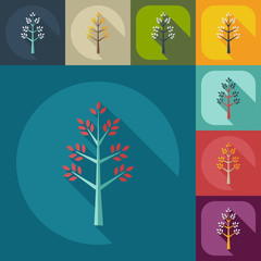 Flat modern design with shadow icons tree