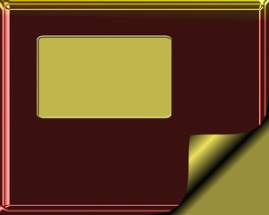 Elegant Burgundy and gold colored stationary with gold page curl
