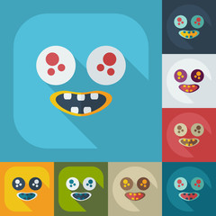Flat modern design with shadow icons smiley happy