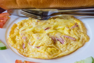 Homemade Ham and Cheese Omelette
