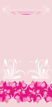 Seamless ornamental background with pink flowers. Greeting wrapping