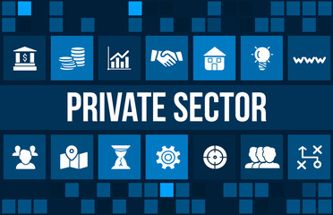  concept image with business icons and copyspace.