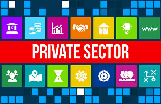  concept image with business icons and copyspace.