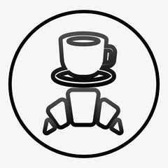 Simplistic coffee cup icon vector