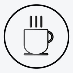 Simplistic coffee cup icon vector