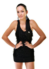 une belle fille isolé sur fond blanc