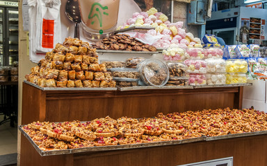 Oriental sweets in Jerusalem market