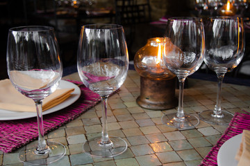 Table decorated for dinner