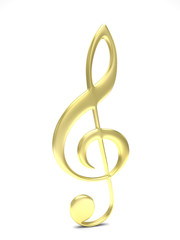 treble clef 3d on white