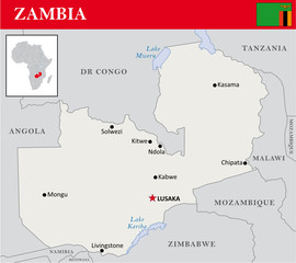 simple outline map of Zambia